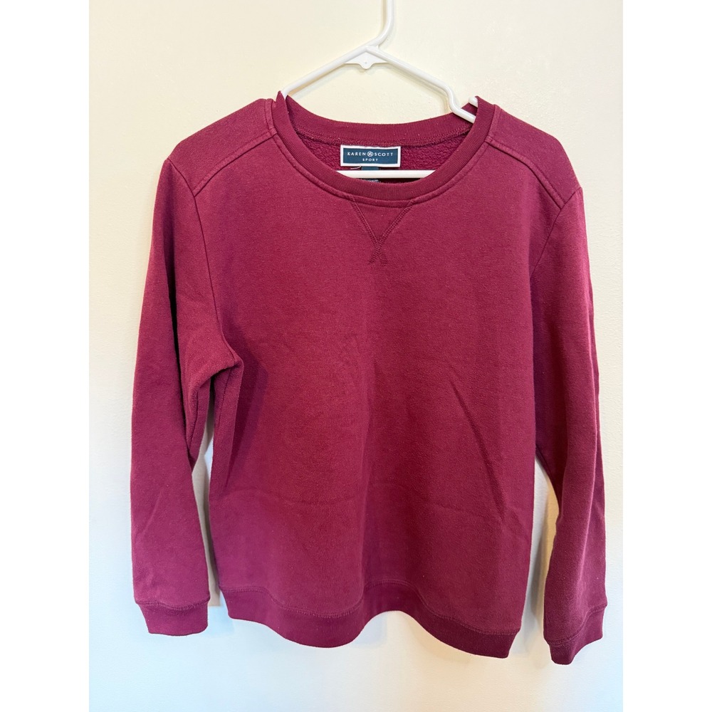 Cozy Core Sport Sweatshirt Women Medium Burgundy Excellent Fleece Crew Neck